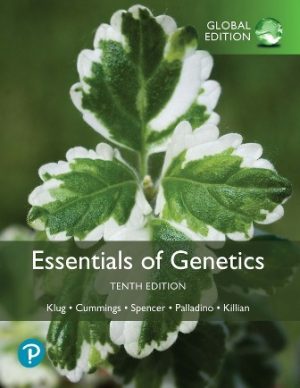 Essentials of Genetics 10th Global Edition Klug TEST BANK
